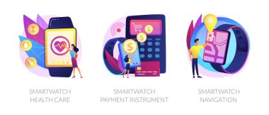 Smartwatch uygulamaları vektör konsepti metaforları kullanır