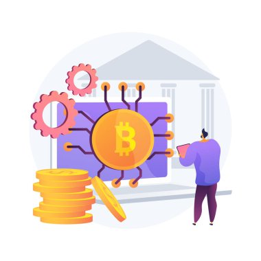 Fintech teknolojisi soyut konsept vektör çizimi.