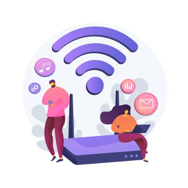 Wi-fi bağlantısı soyut konsept vektör çizimi.