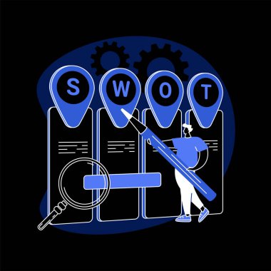 SWOT analizi soyut konsept vektör çizimi.