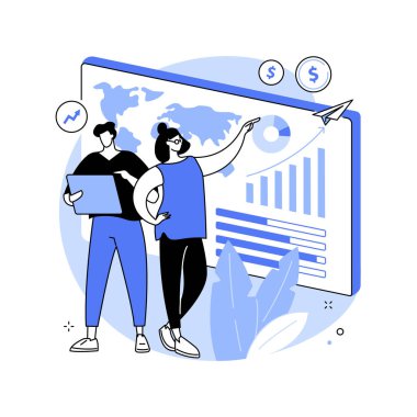 İş istatistikleri soyut konsept vektör çizimi.