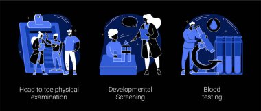 Soyut konsept vektör çizimlerini pediatrik olarak kontrol et.