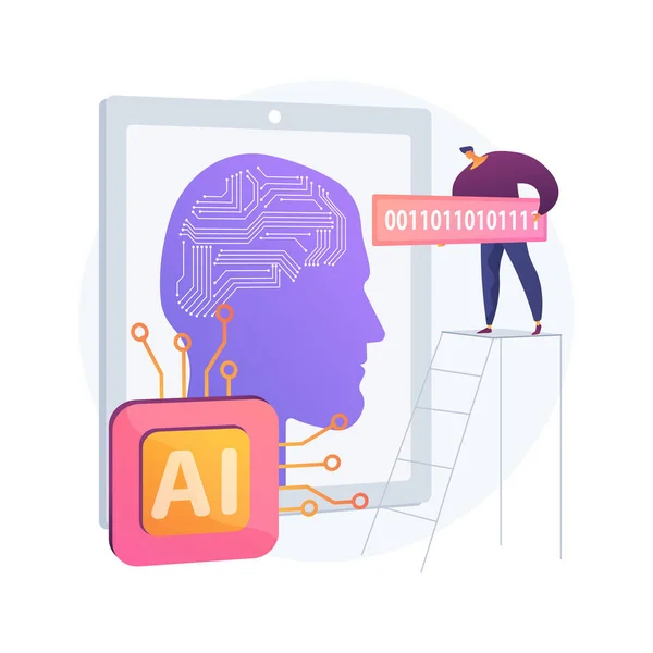 Artificial intelligence abstract concept vector illustration. — Stock Vector