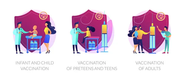 可用接种疫苗预防的疾病抽象概念矢量例证 — 图库矢量图片