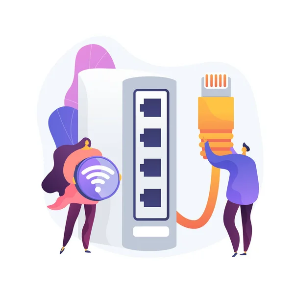 Ethernet Ethernet connection abstract concept vector illustration. — Stock Vector