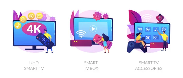 Smart Tv technologie vector concept metaforen. — Stockvector