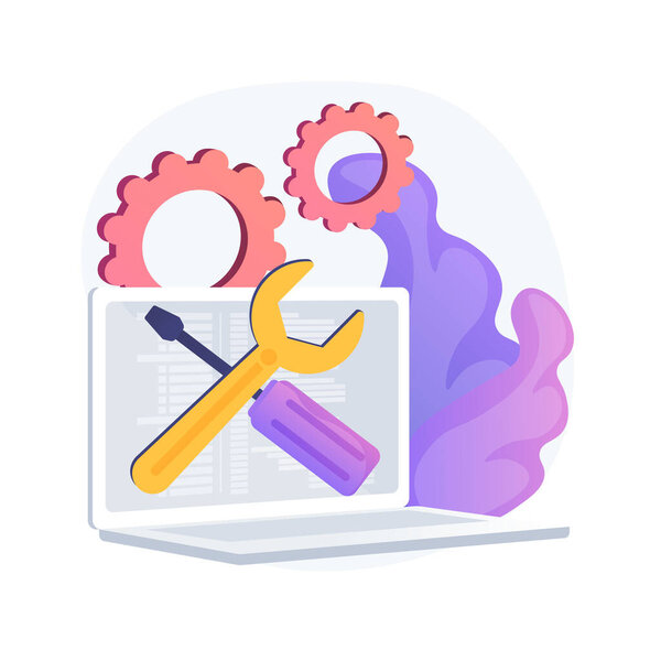 Абстрактная векторная иллюстрация компьютерного сервиса.