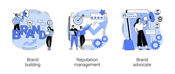 Obchodní značka public relations abstraktní koncept vektorové ilustrace. — Stockový vektor