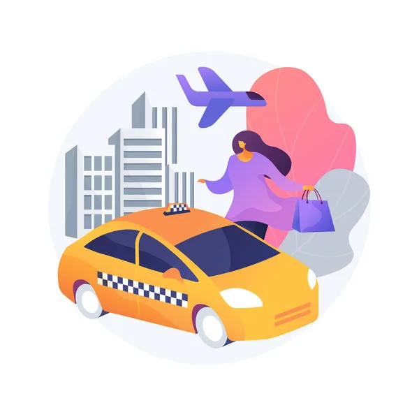 Taxi transfer abstract concept vector illustratie. — Stockvector