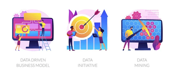 Data use in business vector concept metaphors — 스톡 벡터