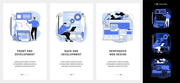 Perangkat UI aplikasi aplikasi seluler badan pengembangan web. - Stok Vektor
