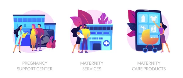 Pregnancy and maternity vector concept metaphors. — Stok Vektör