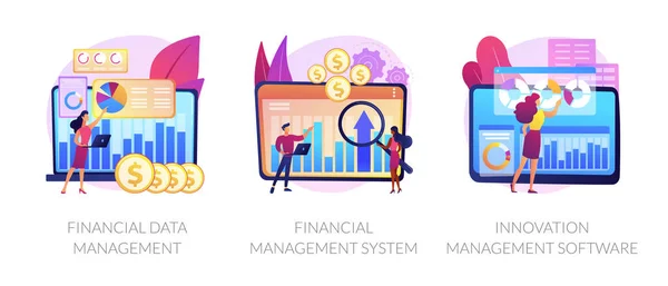 Financial and IT data software vector concept metaphors — 스톡 벡터