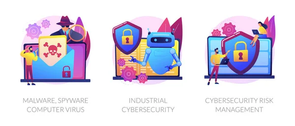 Metáforas del concepto de vector de conciencia de ciberseguridad — Vector de stock