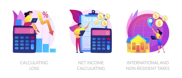 Metáforas del concepto de pérdida financiera y vector de ingresos — Vector de stock