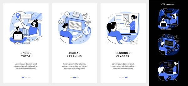 Personal learning mobile app UI kit. — Stockový vektor