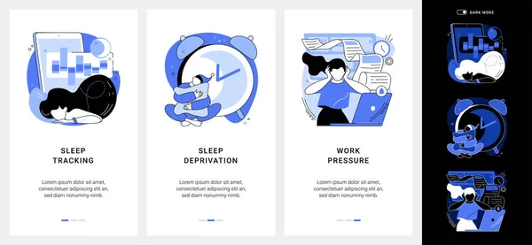 Stress management mobiele app UI kit. — Stockvector