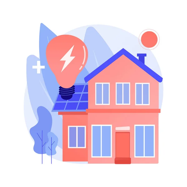 Energy-plus dům abstraktní koncept vektorové ilustrace. — Stockový vektor