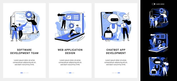 Programmation professionnelle application mobile UI kit. — Image vectorielle