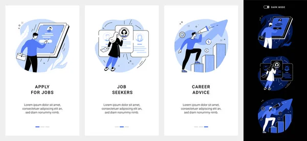 Serviço de RH aplicativo móvel UI kit. —  Vetores de Stock