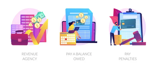 Tax payment stages vector concept metaphors. — 스톡 벡터