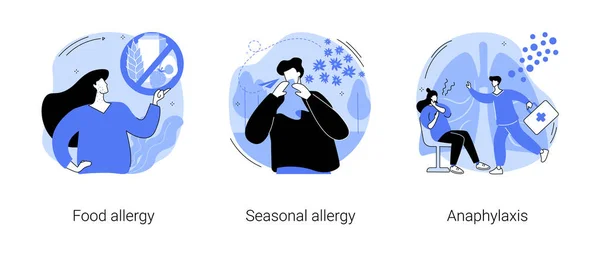 Choroby alergiczne abstrakcyjne pojęcia wektorowe ilustracje. — Wektor stockowy