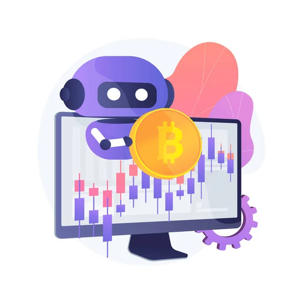 Crypto trading bot astratto concetto vettoriale illustrazione. — Vettoriale Stock