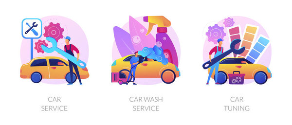 Vehicle care services vector concept metaphors