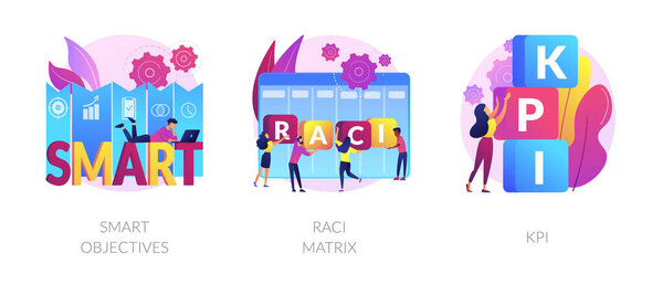 Performance plans and indicators vector concept metaphors