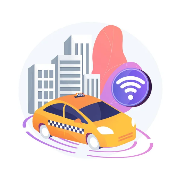 Autonomní taxi abstraktní koncept vektorové ilustrace. — Stockový vektor