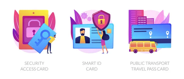 Access and identification cards vector concept metaphors — 스톡 벡터