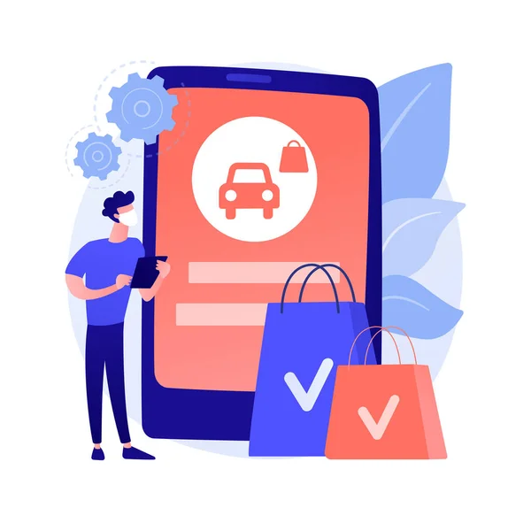 Placera din curbside pickup ordning online abstrakt koncept vektor illustration. — Stock vektor