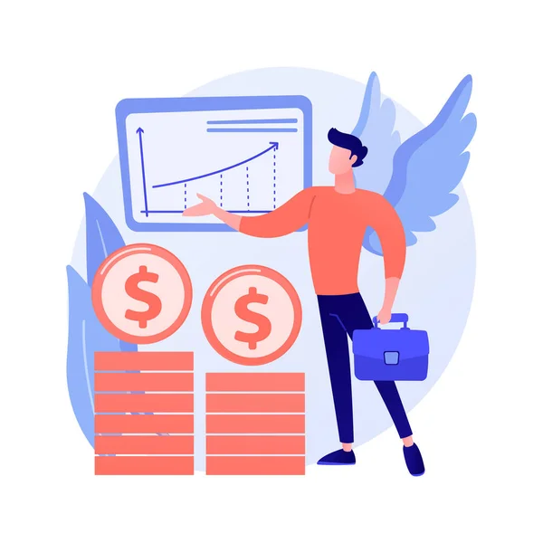 Angel investor abstract concept vector illustration. — Stock Vector