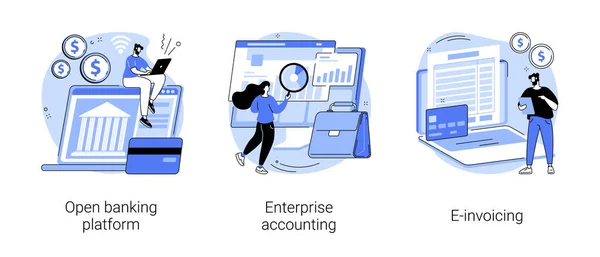 IT accounting system abstract concept vector illustrations. — Stock Vector