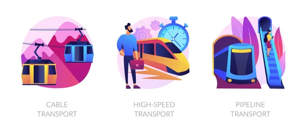 Long distance passenger vehicles vector concept metaphors. — Stock Illustration Long distance passenger vehicles vector concept metaphors. Stock Vector