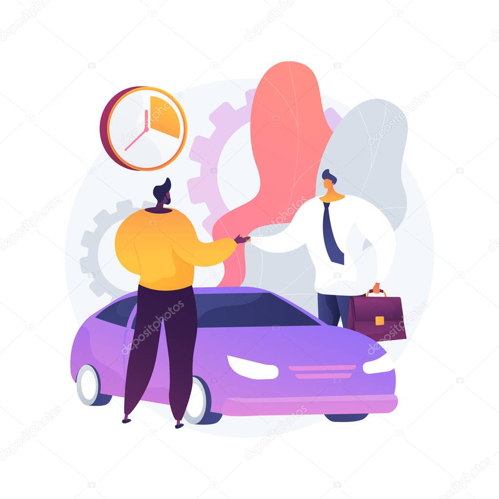 Carsharing service abstract concept vector illustration.