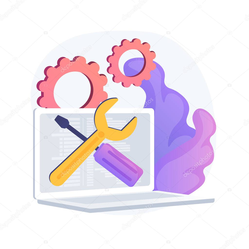 Computer service abstract concept vector illustration.