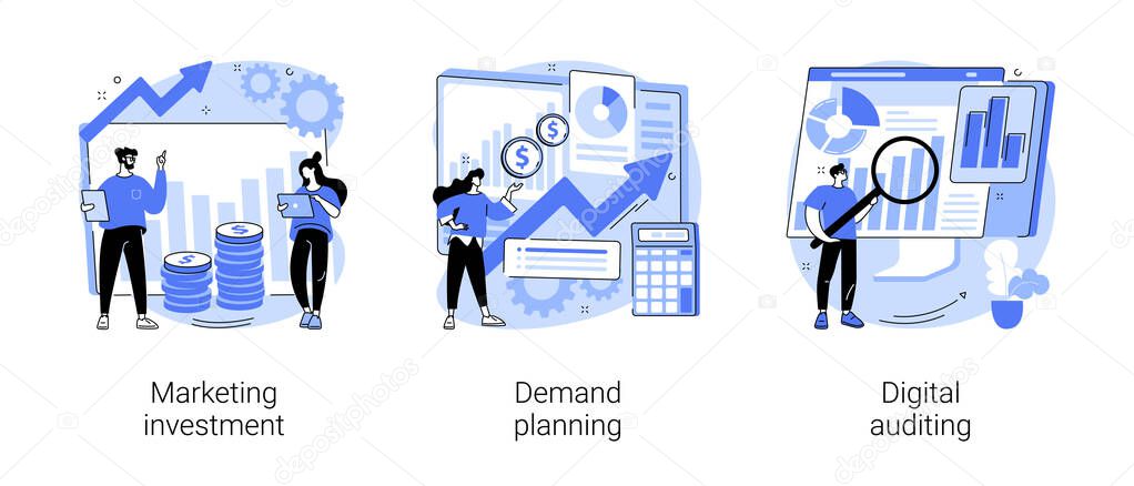 Marketing accounting abstract concept vector illustrations.