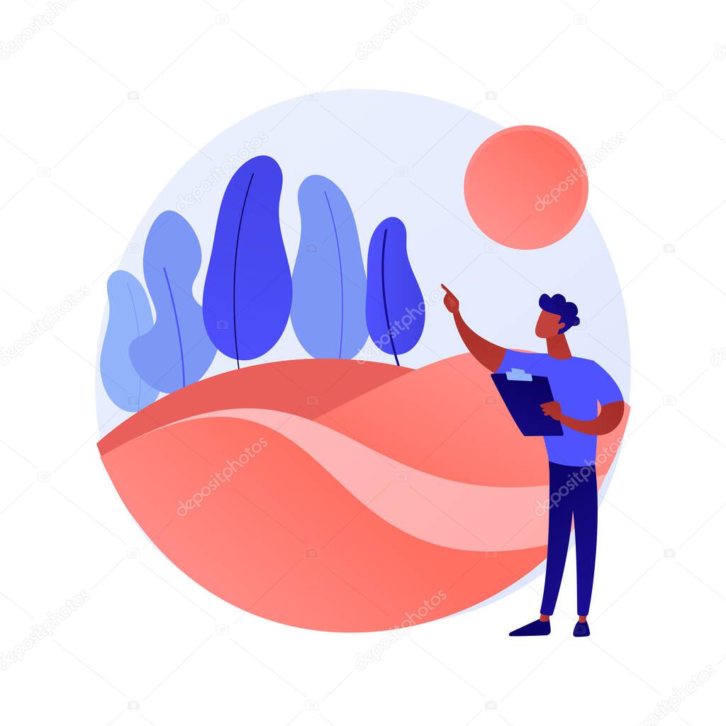 Desertification abstract concept vector illustration.