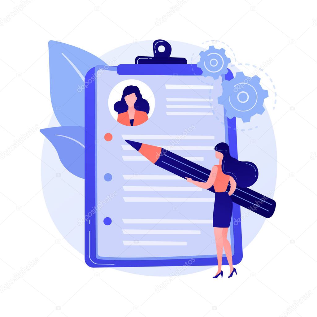 Resume writing service abstract concept vector illustration.