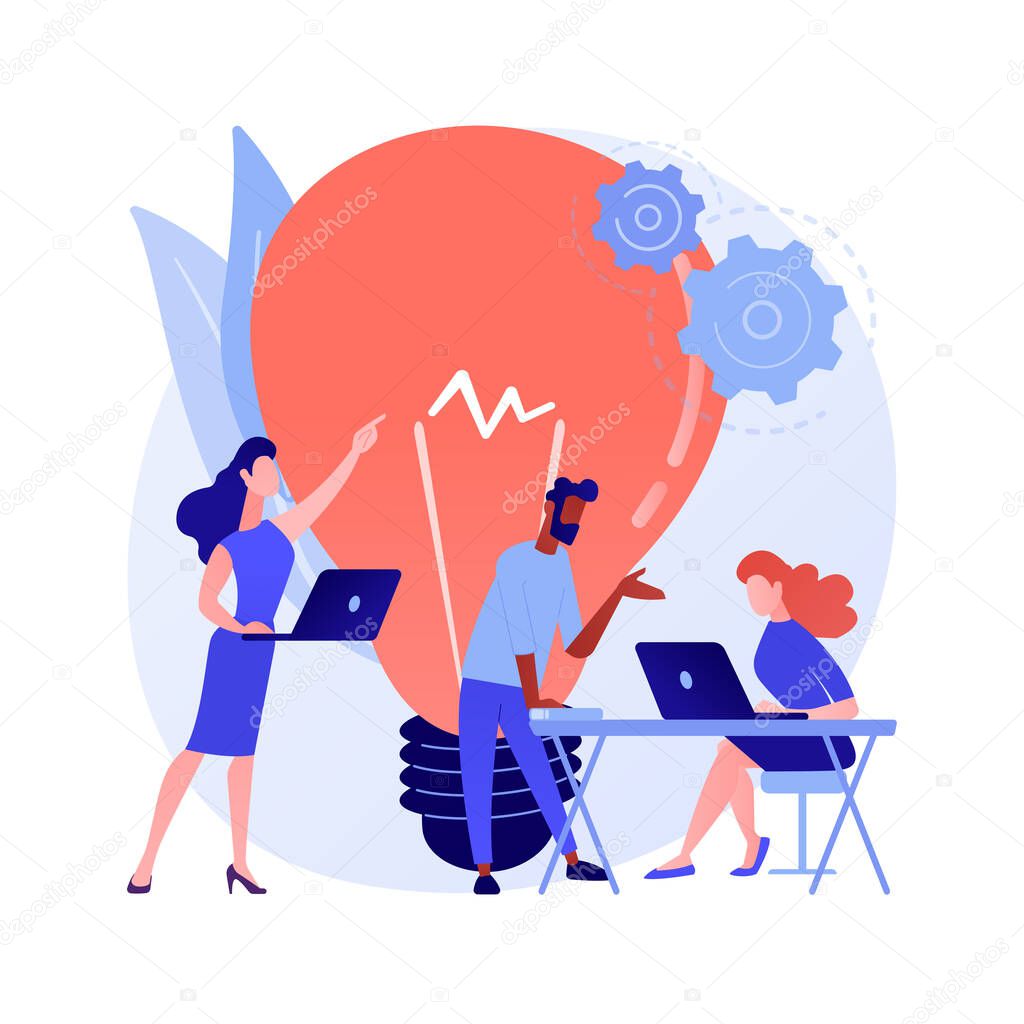 Startup hub abstract concept vector illustration.