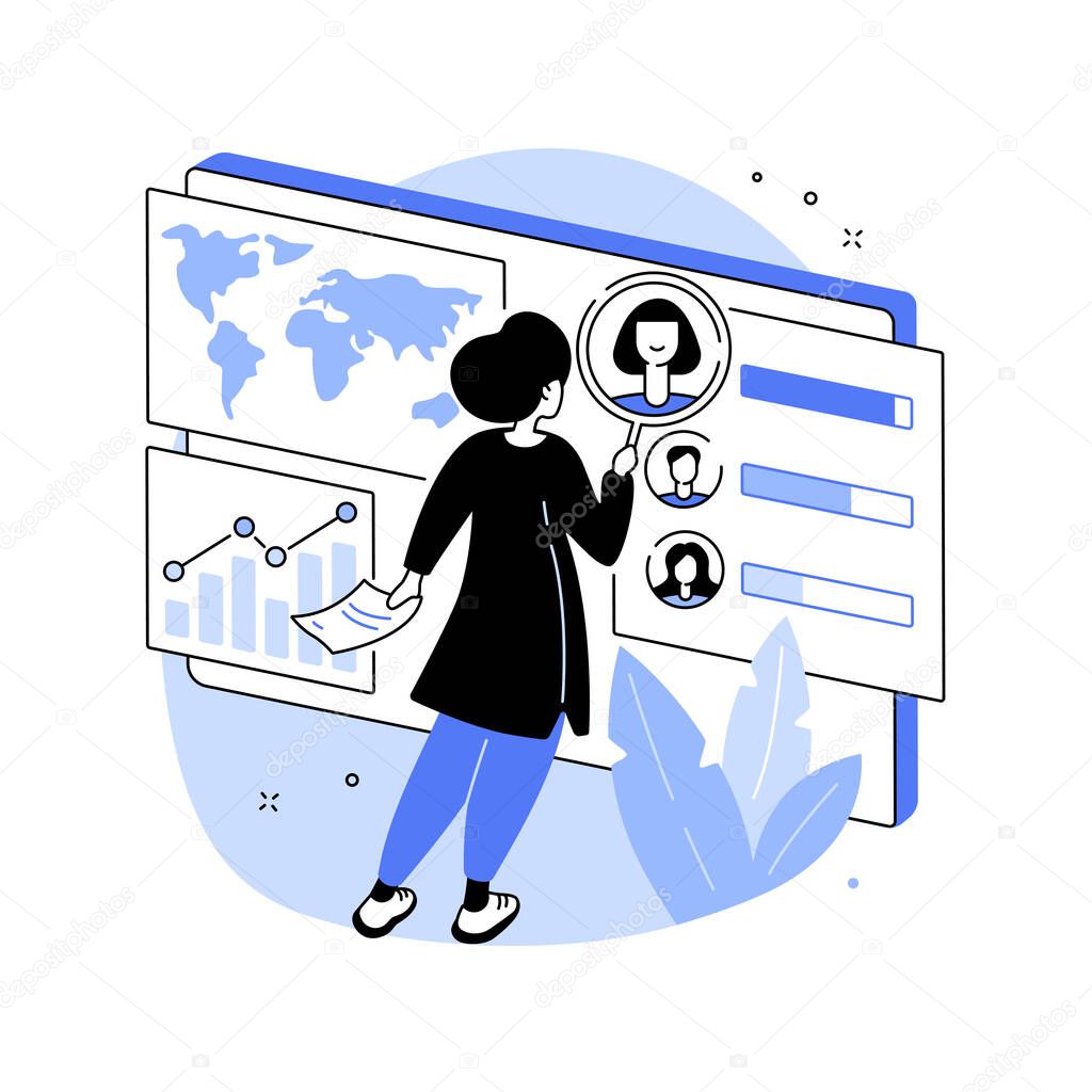 Business intelligence dashboard abstract concept vector illustration.