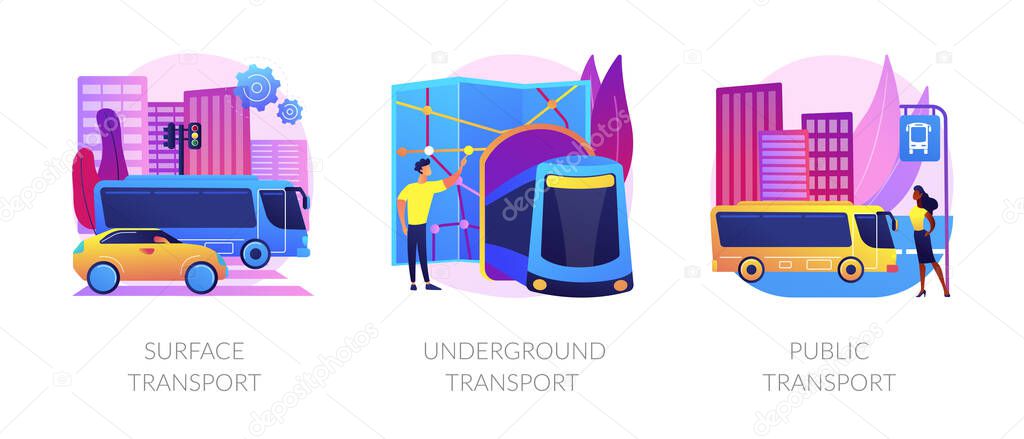 Urban passengers transportation vector concept metaphors.