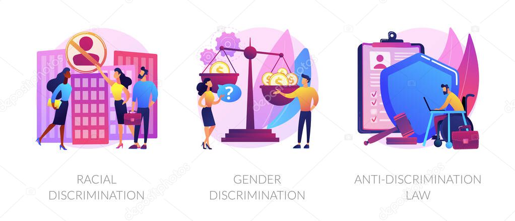 Civil rights violation abstract concept vector illustrations.