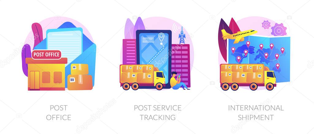 Post shipment system vector concept metaphors.