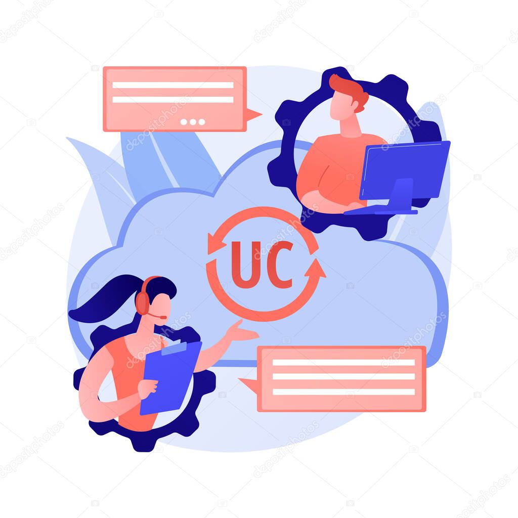 Unified communication abstract concept vector illustration.