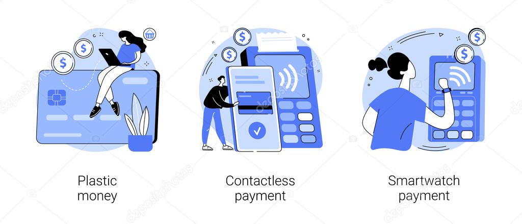 Digital transactions abstract concept vector illustrations.