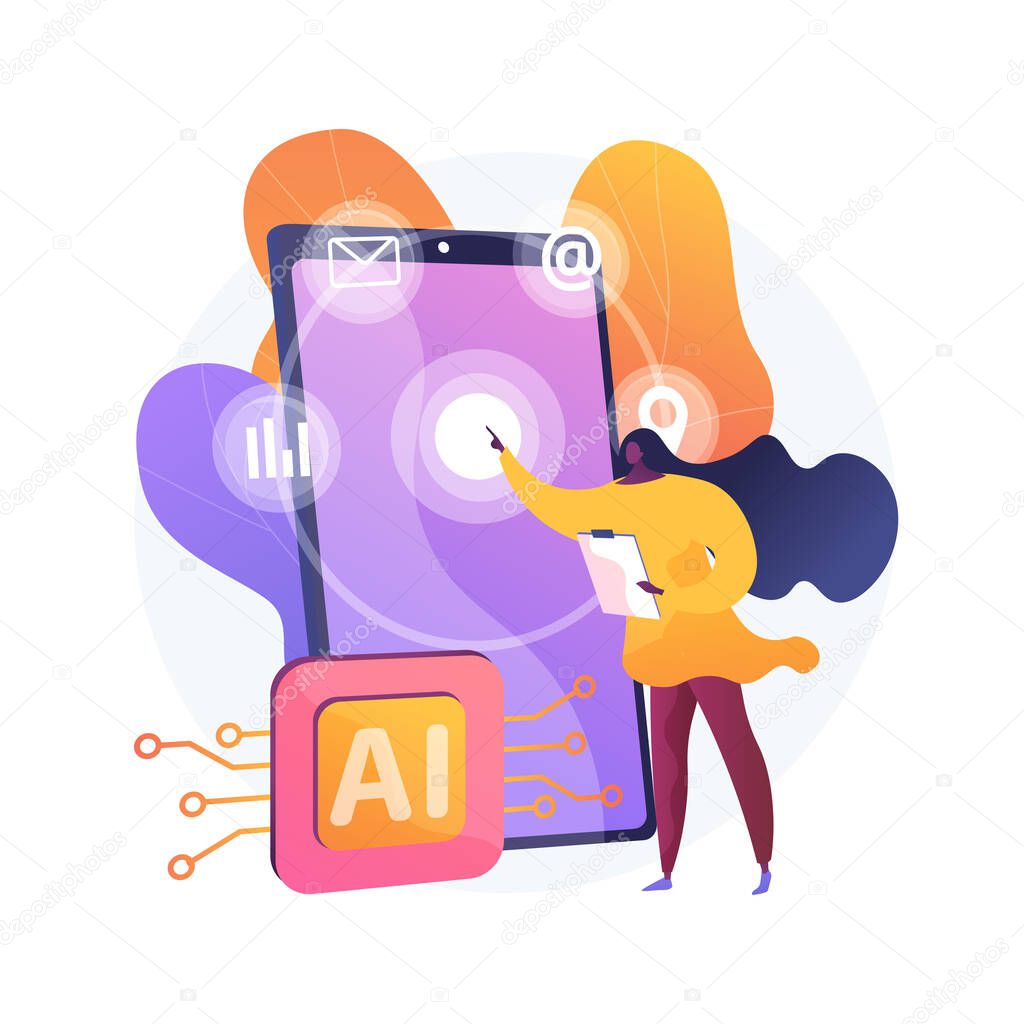 Intelligent interface abstract concept vector illustration.