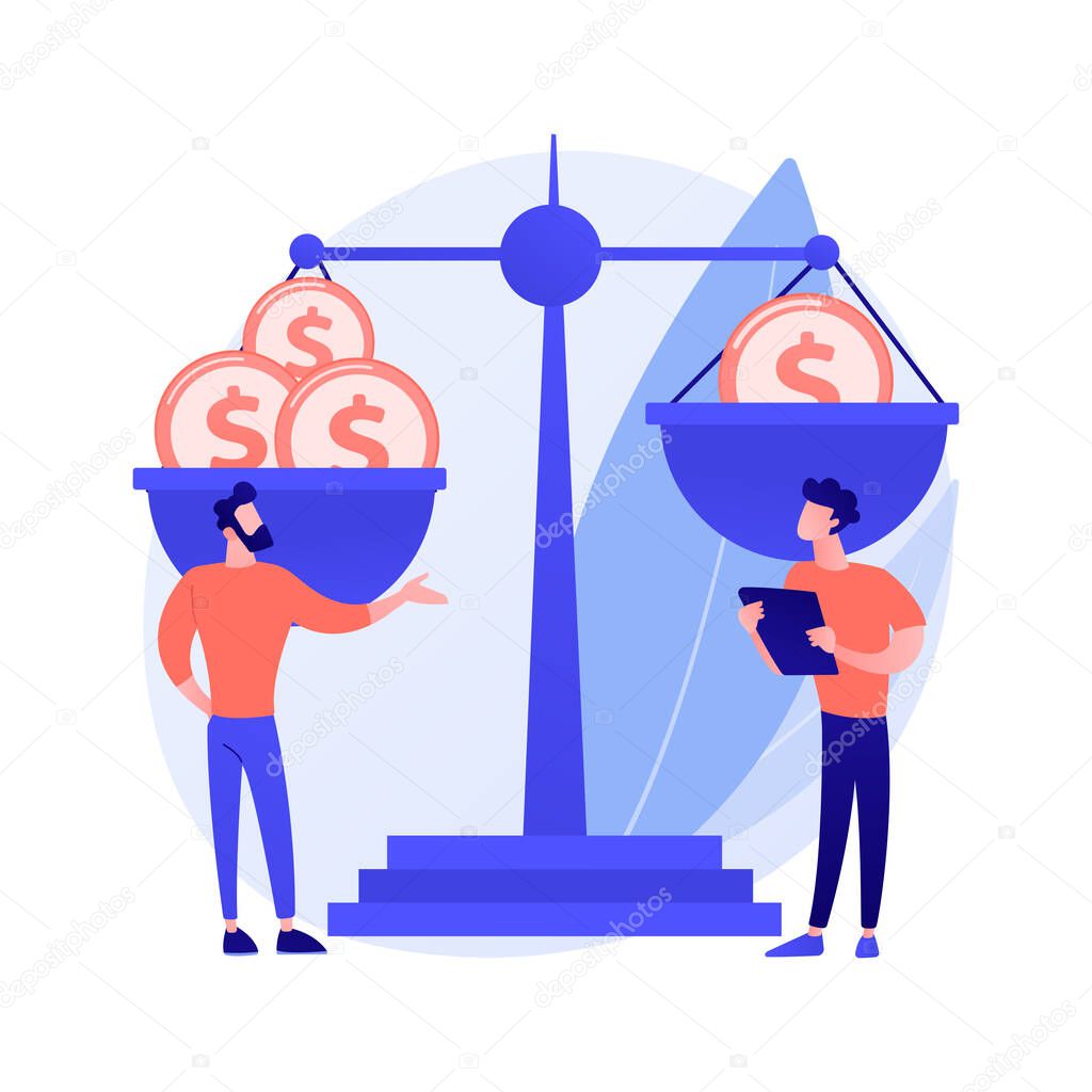Income inequality abstract concept vector illustration.