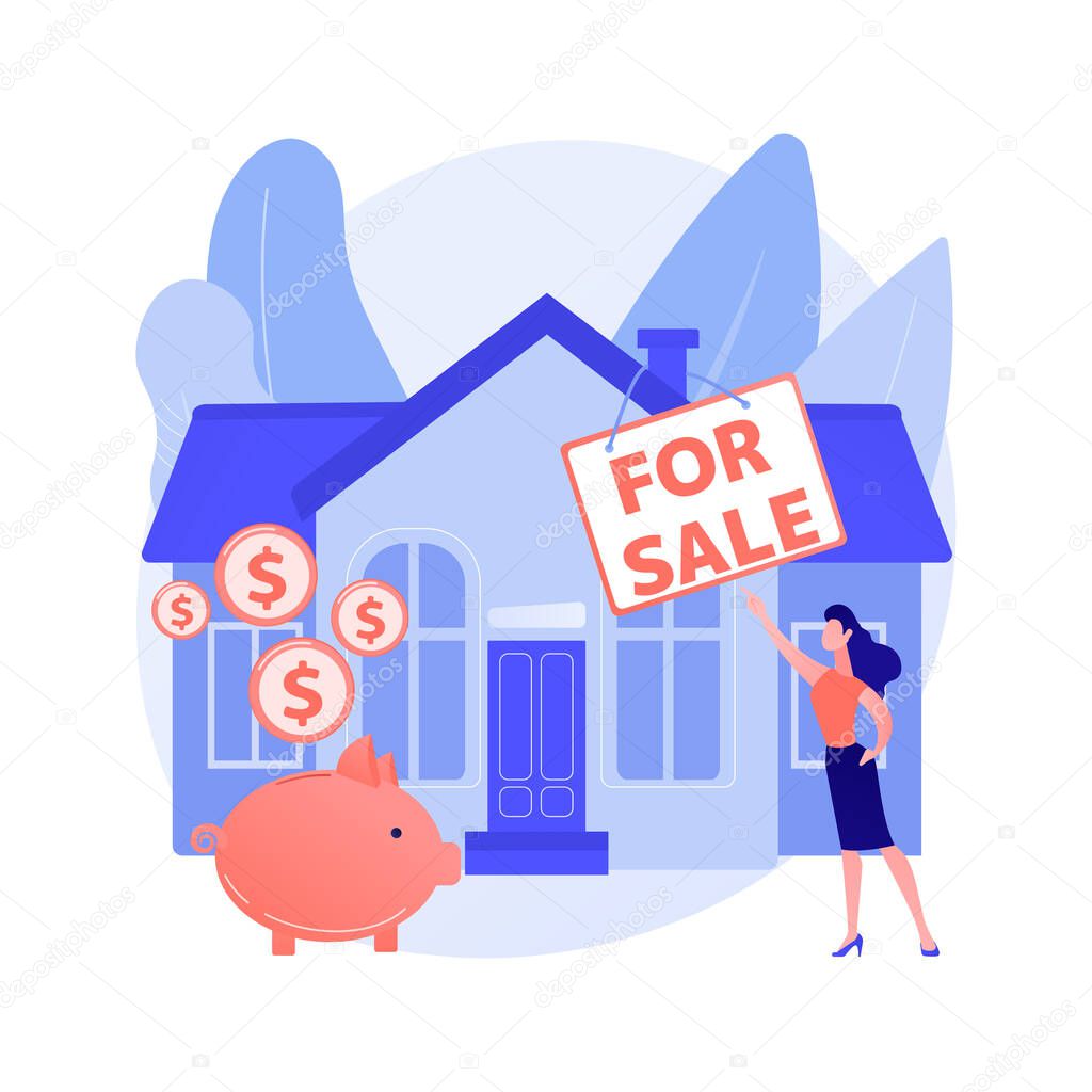 House for sale abstract concept vector illustration.